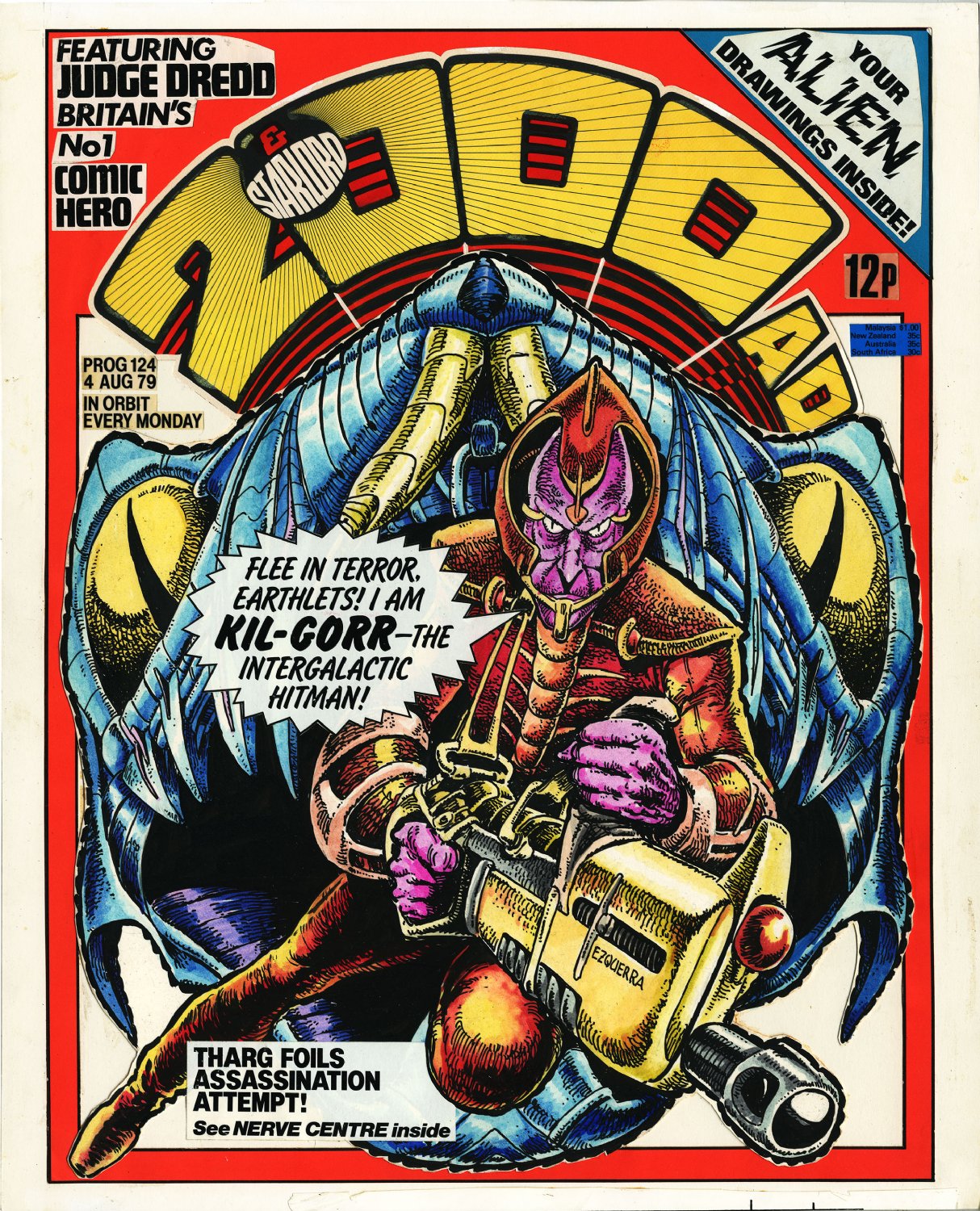 2000ad Prog 124 Cover - Carlos Ezquerra art - Dredd / Strontium Dog ...